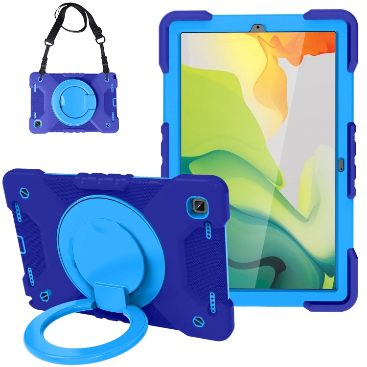 For Samsung Galaxy Tab A7 10.4 (2020) T500 / T505 Shockproof Colorful Silicone + PC Protective Case with Holder & Shoulder Strap & Pen Slot