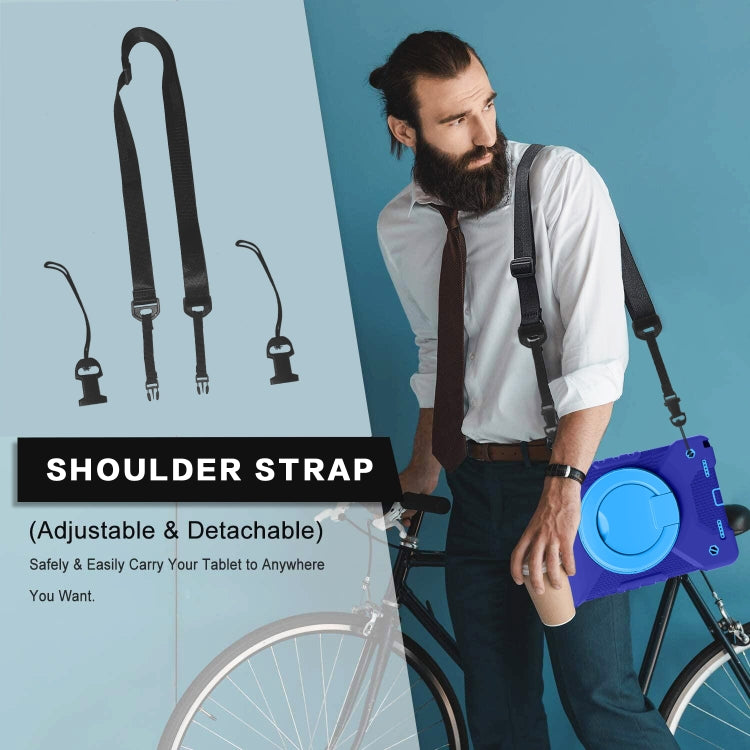 For Samsung Galaxy Tab A7 10.4 (2020) T500 / T505 Shockproof Colorful Silicone + PC Protective Case with Holder & Shoulder Strap & Pen Slot