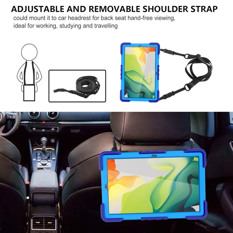 For Samsung Galaxy Tab A7 10.4 (2020) T500 / T505 Shockproof Colorful Silicone + PC Protective Case with Holder & Shoulder Strap & Pen Slot