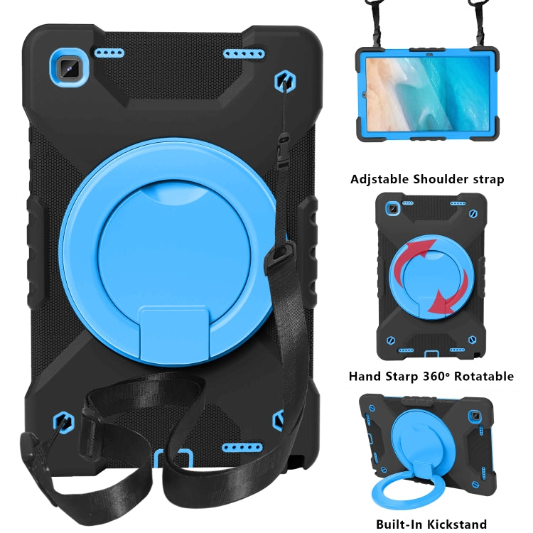 For Samsung Galaxy Tab A7 10.4 (2020) T500 / T505 Shockproof Colorful Silicone + PC Protective Case with Holder & Shoulder Strap & Pen Slot