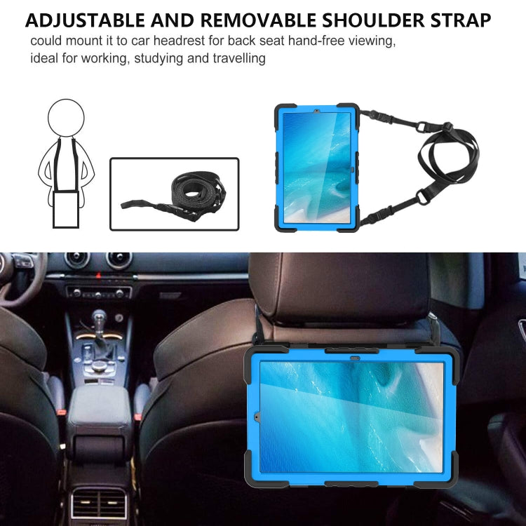 For Samsung Galaxy Tab A7 10.4 (2020) T500 / T505 Shockproof Colorful Silicone + PC Protective Case with Holder & Shoulder Strap & Pen Slot