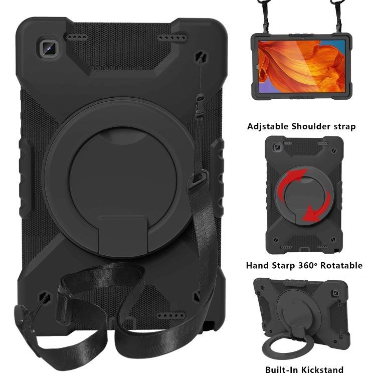 For Samsung Galaxy Tab A7 10.4 (2020) T500 / T505 Shockproof Colorful Silicone + PC Protective Case with Holder & Shoulder Strap & Pen Slot
