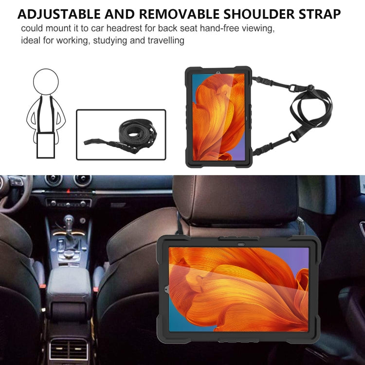 For Samsung Galaxy Tab A7 10.4 (2020) T500 / T505 Shockproof Colorful Silicone + PC Protective Case with Holder & Shoulder Strap & Pen Slot