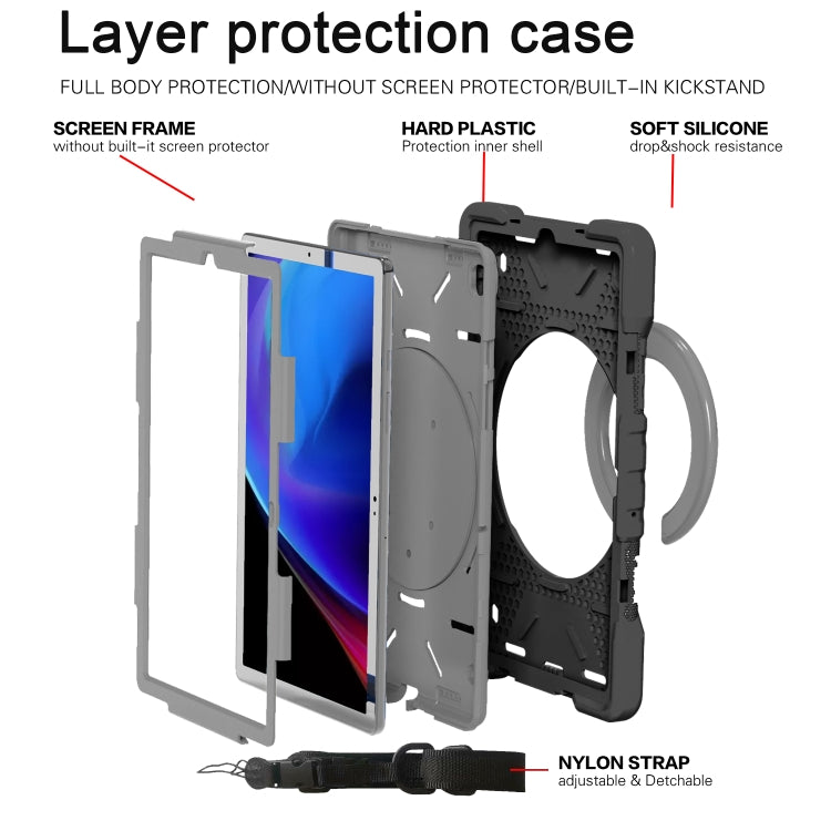 For Samsung Galaxy Tab A7 10.4 (2020) T500 / T505 Shockproof Colorful Silicone + PC Protective Case with Holder & Shoulder Strap & Pen Slot
