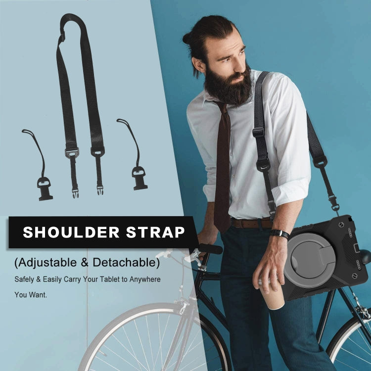 For Samsung Galaxy Tab A7 10.4 (2020) T500 / T505 Shockproof Colorful Silicone + PC Protective Case with Holder & Shoulder Strap & Pen Slot