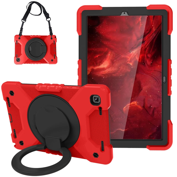 For Samsung Galaxy Tab A7 10.4 (2020) T500 / T505 Shockproof Colorful Silicone + PC Protective Case with Holder & Shoulder Strap & Pen Slot