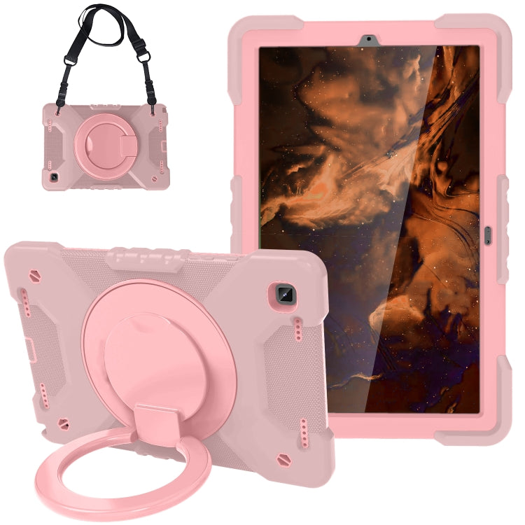 For Samsung Galaxy Tab A7 10.4 (2020) T500 / T505 Shockproof Colorful Silicone + PC Protective Case with Holder & Shoulder Strap & Pen Slot