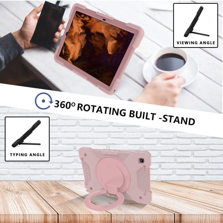 For Samsung Galaxy Tab A7 10.4 (2020) T500 / T505 Shockproof Colorful Silicone + PC Protective Case with Holder & Shoulder Strap & Pen Slot