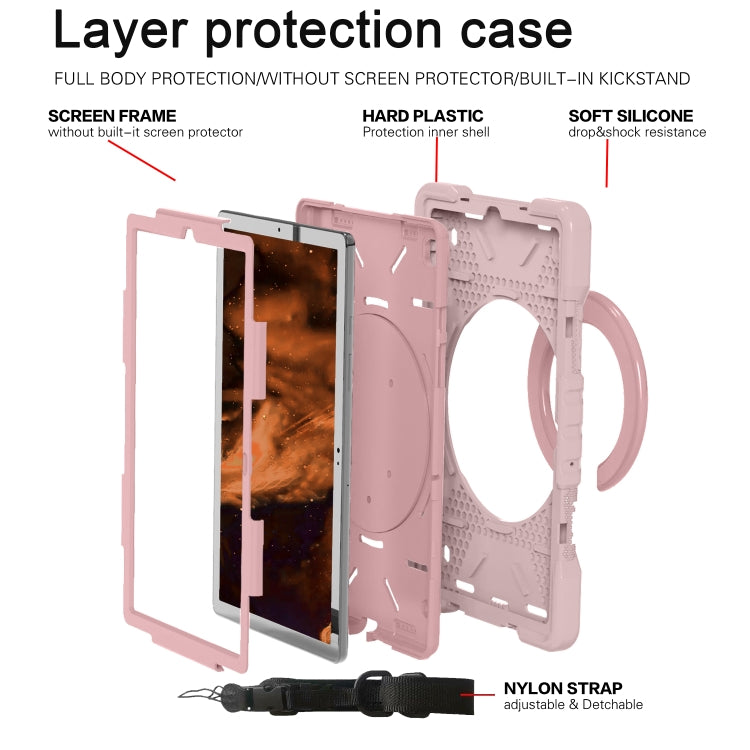 For Samsung Galaxy Tab A7 10.4 (2020) T500 / T505 Shockproof Colorful Silicone + PC Protective Case with Holder & Shoulder Strap & Pen Slot