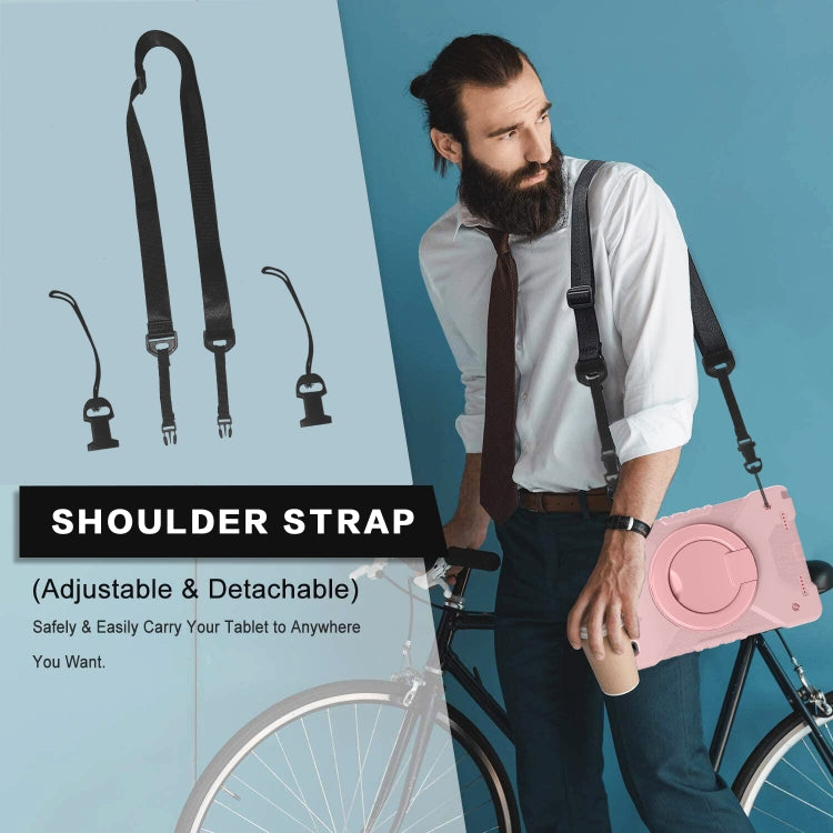 For Samsung Galaxy Tab A7 10.4 (2020) T500 / T505 Shockproof Colorful Silicone + PC Protective Case with Holder & Shoulder Strap & Pen Slot