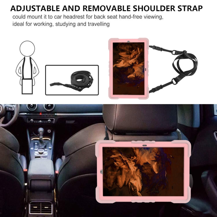For Samsung Galaxy Tab A7 10.4 (2020) T500 / T505 Shockproof Colorful Silicone + PC Protective Case with Holder & Shoulder Strap & Pen Slot