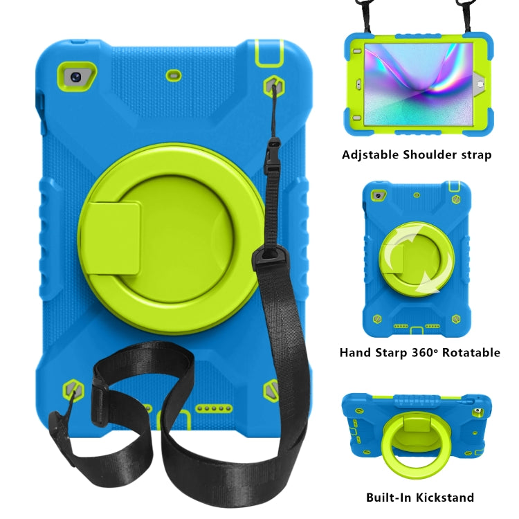 Shockproof Colorful Silicone + PC Protective Case with Holder & Shoulder Strap & Pen Slot For iPad mini 4 / 5
