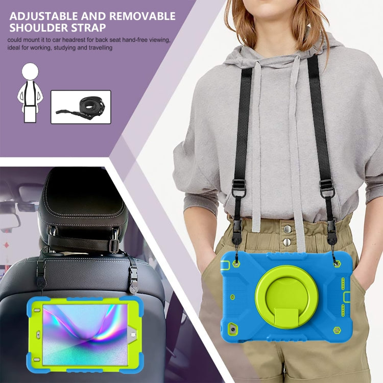 Shockproof Colorful Silicone + PC Protective Case with Holder & Shoulder Strap & Pen Slot For iPad mini 4 / 5