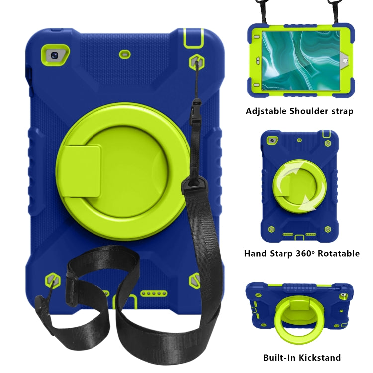 Shockproof Colorful Silicone + PC Protective Case with Holder & Shoulder Strap & Pen Slot For iPad mini 4 / 5