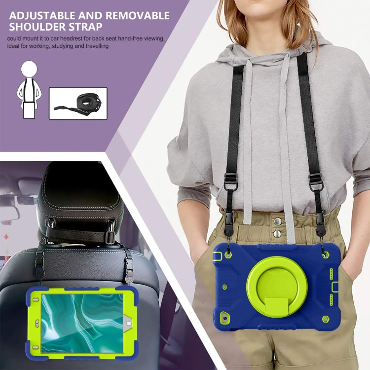 Shockproof Colorful Silicone + PC Protective Case with Holder & Shoulder Strap & Pen Slot For iPad mini 4 / 5