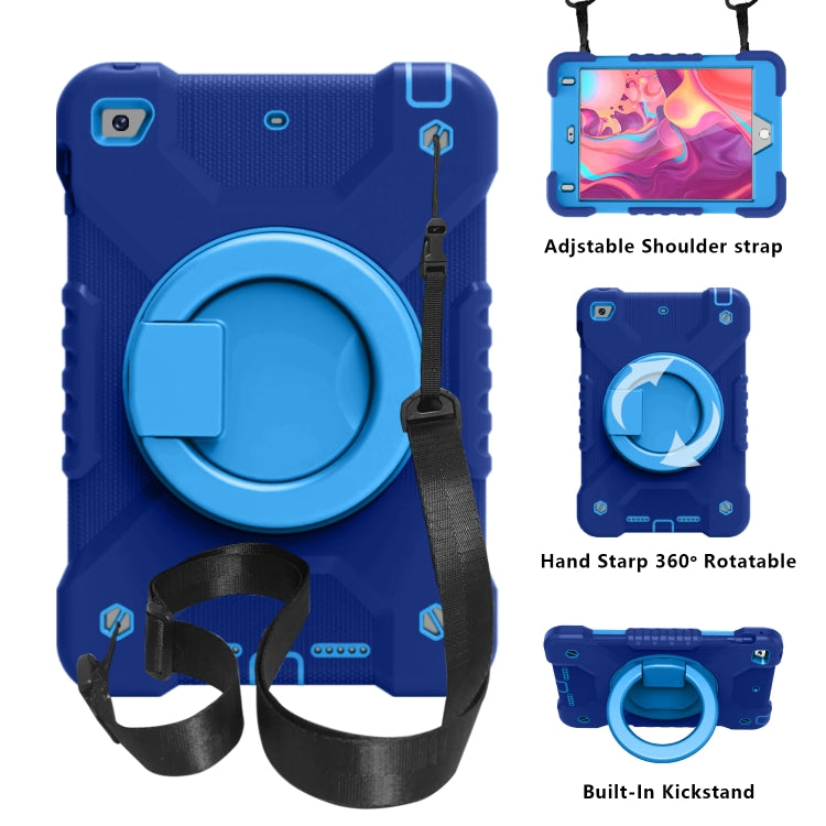 Shockproof Colorful Silicone + PC Protective Case with Holder & Shoulder Strap & Pen Slot For iPad mini 4 / 5
