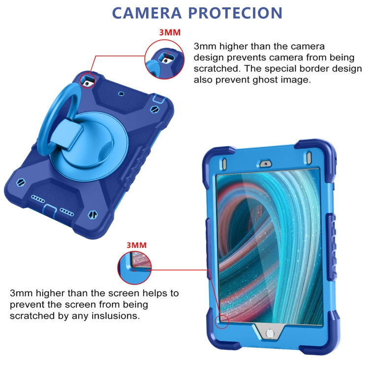 Shockproof Colorful Silicone + PC Protective Case with Holder & Shoulder Strap & Pen Slot For iPad mini 4 / 5