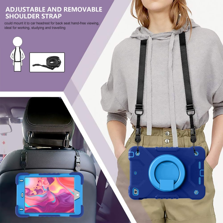 Shockproof Colorful Silicone + PC Protective Case with Holder & Shoulder Strap & Pen Slot For iPad mini 4 / 5