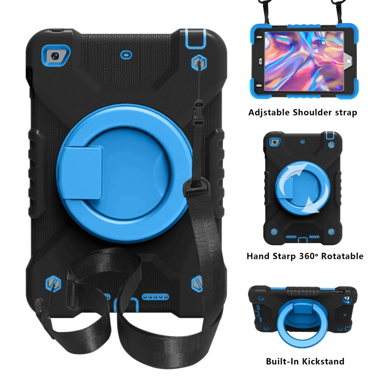 Shockproof Colorful Silicone + PC Protective Case with Holder & Shoulder Strap & Pen Slot For iPad mini 4 / 5