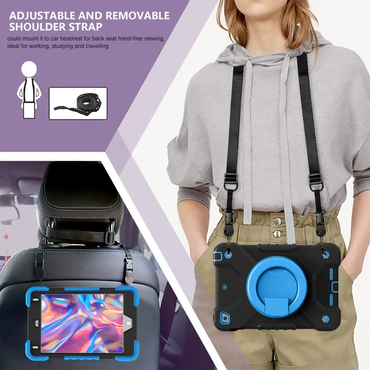 Shockproof Colorful Silicone + PC Protective Case with Holder & Shoulder Strap & Pen Slot For iPad mini 4 / 5