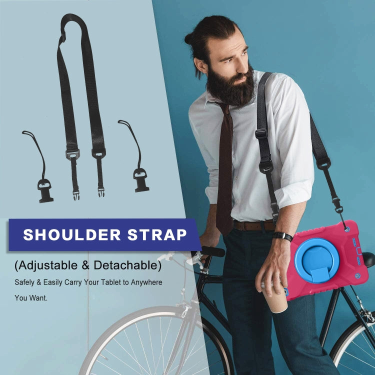 Shockproof Colorful Silicone + PC Protective Case with Holder & Shoulder Strap & Pen Slot For iPad mini 4 / 5