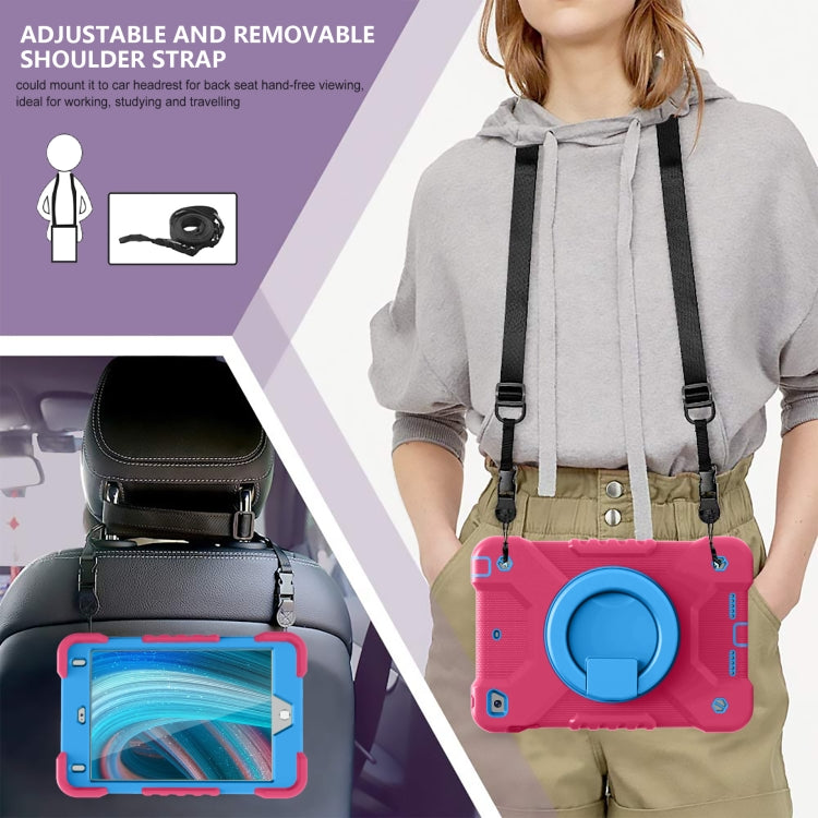Shockproof Colorful Silicone + PC Protective Case with Holder & Shoulder Strap & Pen Slot For iPad mini 4 / 5