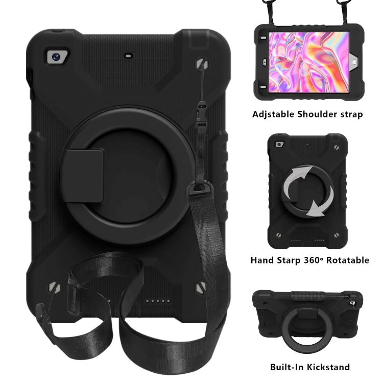 Shockproof Colorful Silicone + PC Protective Case with Holder & Shoulder Strap & Pen Slot For iPad mini 4 / 5