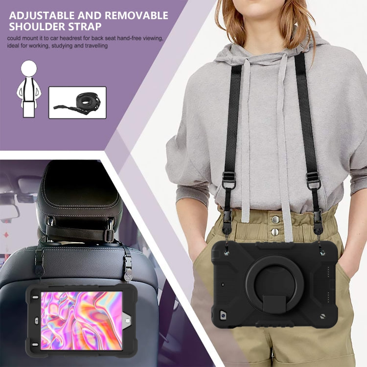 Shockproof Colorful Silicone + PC Protective Case with Holder & Shoulder Strap & Pen Slot For iPad mini 4 / 5