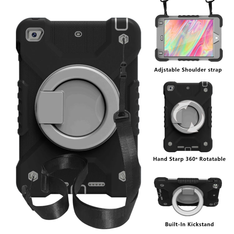 Shockproof Colorful Silicone + PC Protective Case with Holder & Shoulder Strap & Pen Slot For iPad mini 4 / 5