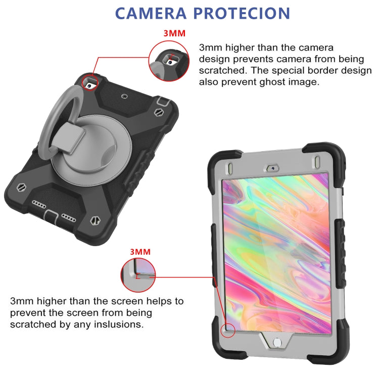 Shockproof Colorful Silicone + PC Protective Case with Holder & Shoulder Strap & Pen Slot For iPad mini 4 / 5