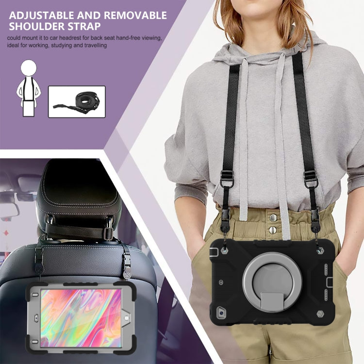Shockproof Colorful Silicone + PC Protective Case with Holder & Shoulder Strap & Pen Slot For iPad mini 4 / 5