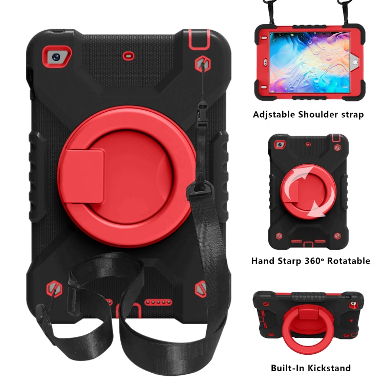 Shockproof Colorful Silicone + PC Protective Case with Holder & Shoulder Strap & Pen Slot For iPad mini 4 / 5