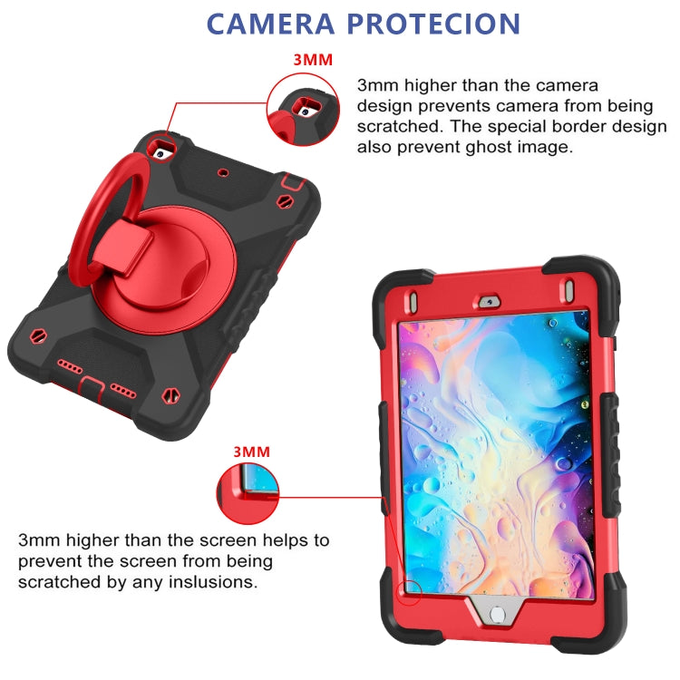 Shockproof Colorful Silicone + PC Protective Case with Holder & Shoulder Strap & Pen Slot For iPad mini 4 / 5