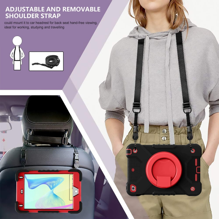 Shockproof Colorful Silicone + PC Protective Case with Holder & Shoulder Strap & Pen Slot For iPad mini 4 / 5