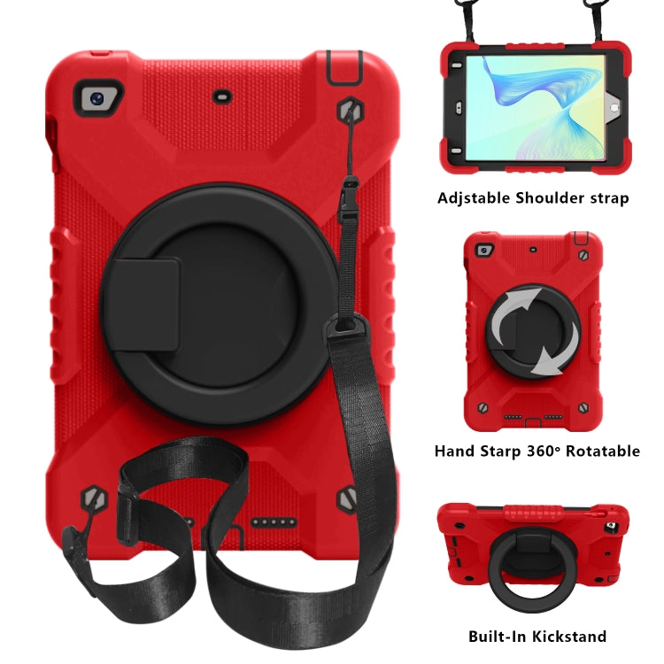 Shockproof Colorful Silicone + PC Protective Case with Holder & Shoulder Strap & Pen Slot For iPad mini 4 / 5