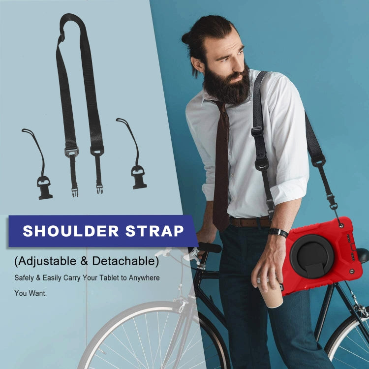 Shockproof Colorful Silicone + PC Protective Case with Holder & Shoulder Strap & Pen Slot For iPad mini 4 / 5