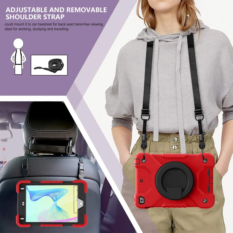 Shockproof Colorful Silicone + PC Protective Case with Holder & Shoulder Strap & Pen Slot For iPad mini 4 / 5