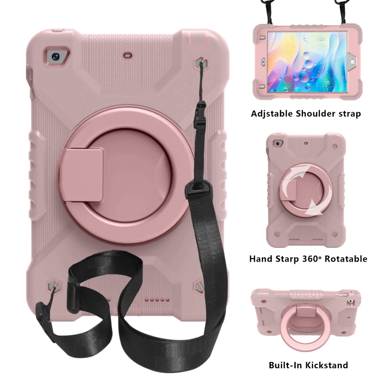 Shockproof Colorful Silicone + PC Protective Case with Holder & Shoulder Strap & Pen Slot For iPad mini 4 / 5