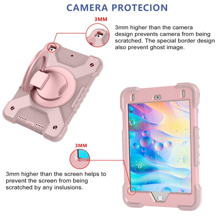 Shockproof Colorful Silicone + PC Protective Case with Holder & Shoulder Strap & Pen Slot For iPad mini 4 / 5