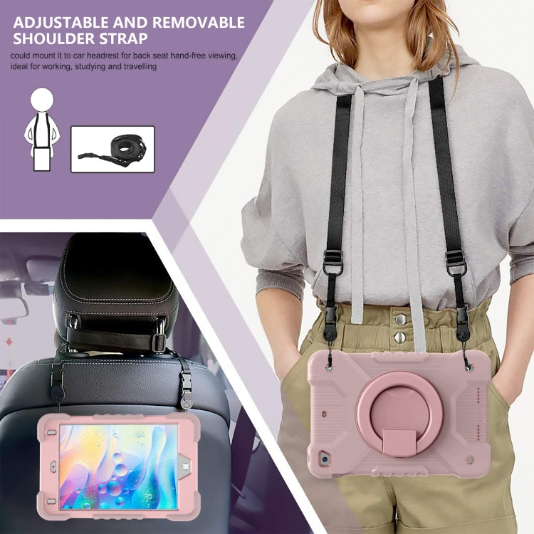 Shockproof Colorful Silicone + PC Protective Case with Holder & Shoulder Strap & Pen Slot For iPad mini 4 / 5