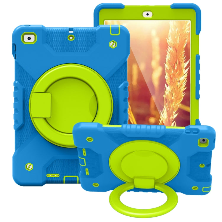 Shockproof Colorful Silicone + PC Protective Case with Holder & Shoulder Strap & Pen Slot For iPad 9.7 inch (2017) & (2018)