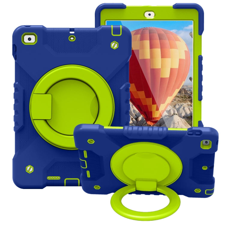 Shockproof Colorful Silicone + PC Protective Case with Holder & Shoulder Strap & Pen Slot For iPad 9.7 inch (2017) & (2018)