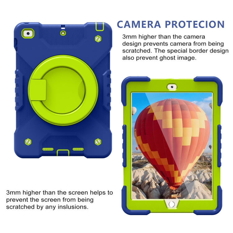 Shockproof Colorful Silicone + PC Protective Case with Holder & Shoulder Strap & Pen Slot For iPad 9.7 inch (2017) & (2018)