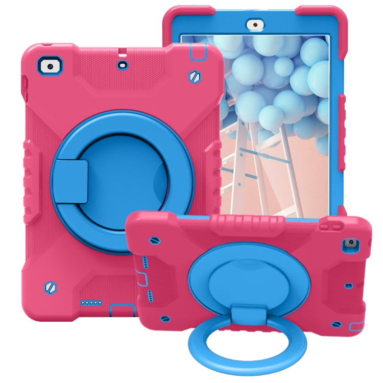 Shockproof Colorful Silicone + PC Protective Case with Holder & Shoulder Strap & Pen Slot For iPad 9.7 inch (2017) & (2018)