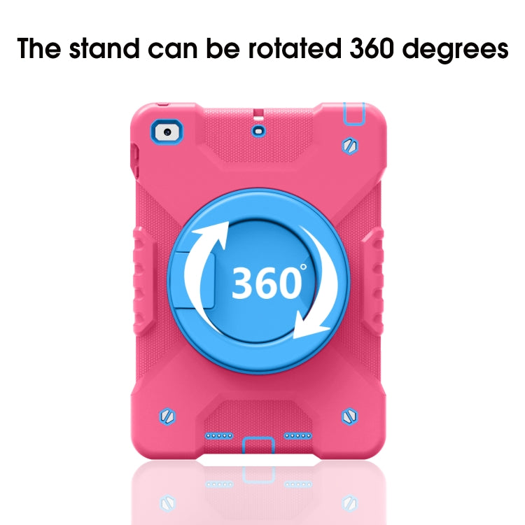 Shockproof Colorful Silicone + PC Protective Case with Holder & Shoulder Strap & Pen Slot For iPad 9.7 inch (2017) & (2018)