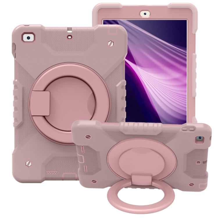 Shockproof Colorful Silicone + PC Protective Case with Holder & Shoulder Strap & Pen Slot For iPad 9.7 inch (2017) & (2018)