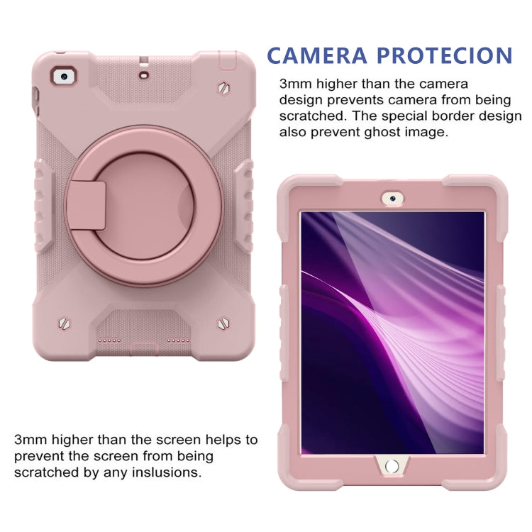 Shockproof Colorful Silicone + PC Protective Case with Holder & Shoulder Strap & Pen Slot For iPad 9.7 inch (2017) & (2018)