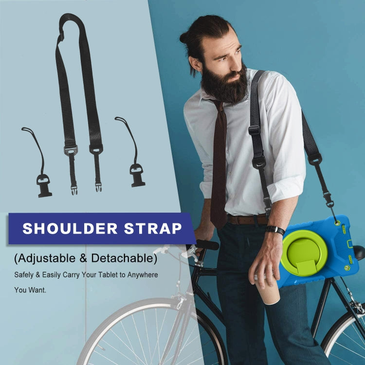 For Samsung Galaxy Tab A 8.0 (2019) T290 / T295 Shockproof Colorful Silicone + PC Protective Case with Holder & Shoulder Strap & Pen Slot