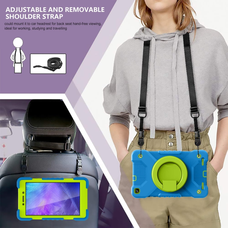 For Samsung Galaxy Tab A 8.0 (2019) T290 / T295 Shockproof Colorful Silicone + PC Protective Case with Holder & Shoulder Strap & Pen Slot