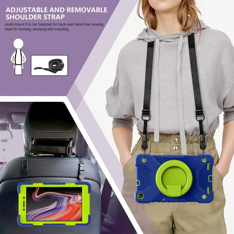 For Samsung Galaxy Tab A 8.0 (2019) T290 / T295 Shockproof Colorful Silicone + PC Protective Case with Holder & Shoulder Strap & Pen Slot